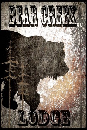 Framed Bear Creek Lodge - Black Print
