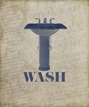 Framed Beloved Bath Blue - Wash Print