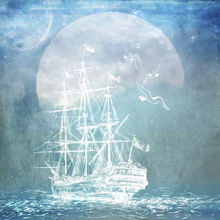 Framed Sailor Away Ship 2 Print