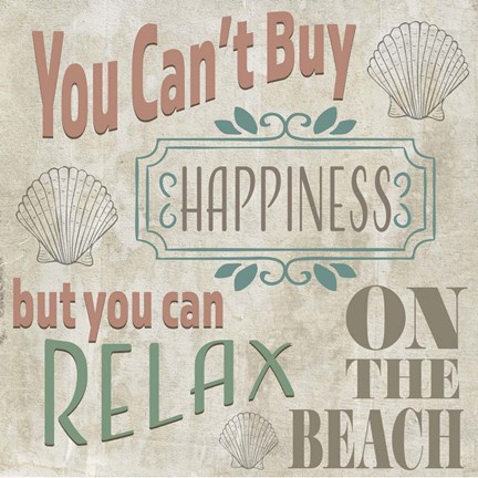 Framed Sea Side BoHo Sign 2 Print