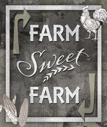 Framed Farm Sign Farm Sweet Farm 1 Print