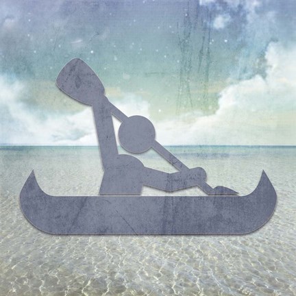 Framed Beach Signs Kayak Print