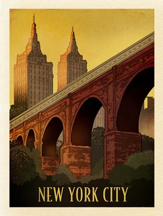 Framed Vintage New York Print