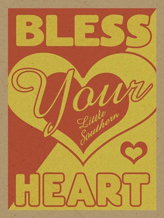 Framed Bless Your Little Southern Heart Print