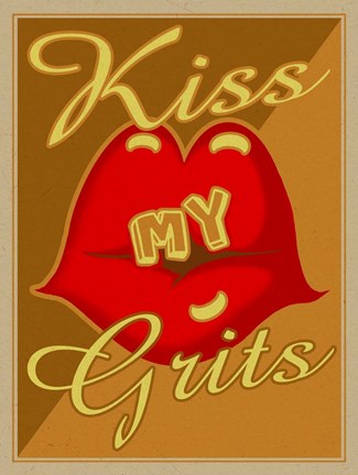 Framed Kiss My Grits Print