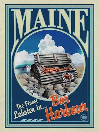 Framed Lobster Trap Print