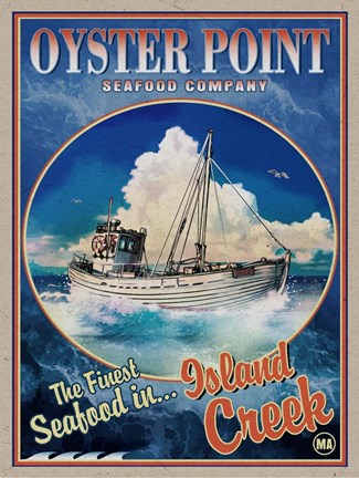 Framed Oyster Point Seafood Co. Print