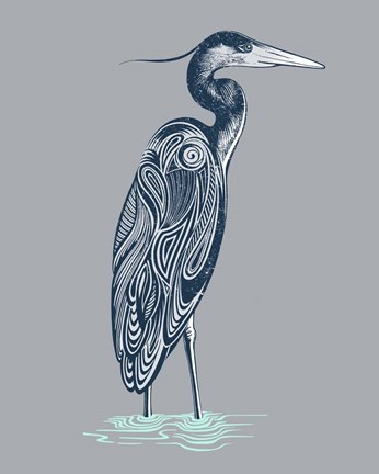 Framed Blue Heron Print