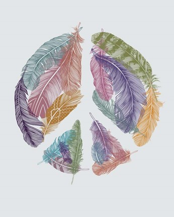 Framed Feathers For Peace Print