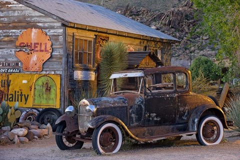 Framed Rt 66 near Peach Springs Print