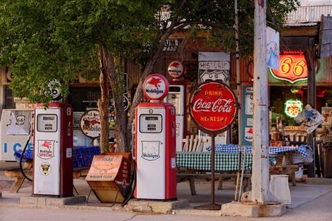 Framed Rt 66 near Peach Springs Print