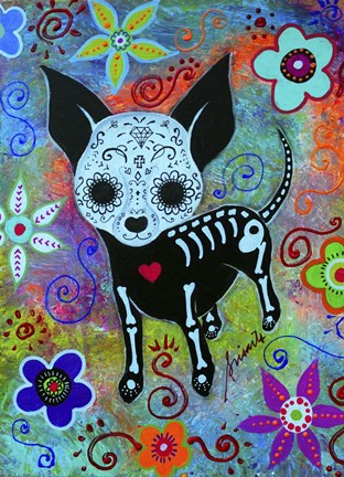 Framed Chihuahua Dog Black Face Al Print