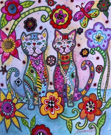 Framed Talavera Cats Print