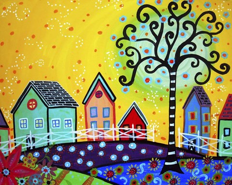 Framed Farm Town 1 Print