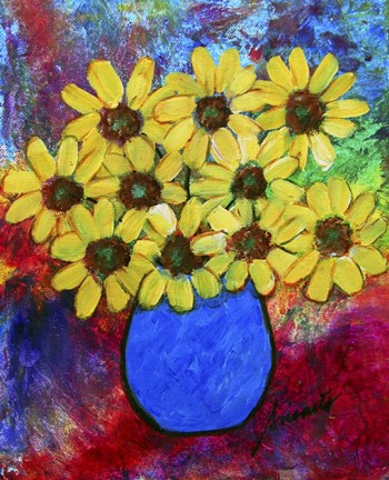 Framed Abstract Florals Print