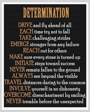 Framed Determination Print