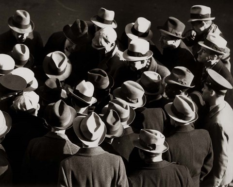 Framed 1930s 1940s Elevated View Of Group of Men Print