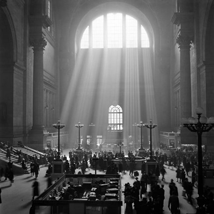 Framed 1930s 1940s Interior Pennsylvania Station New York City? Print