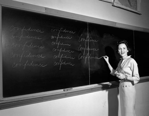 Framed 1950s Teacher In Front Of Classroom Print