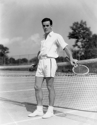 Framed 1930s Man Wearing Tennis Whites Print