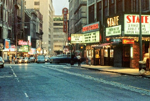 Framed 1980s Combat Zone Adult Entertainment Print