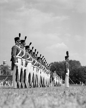 Framed 1940s A Row Of Uniformed Military College Cadets Print