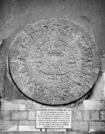 Framed Aztec Calendar Stone Of The Sun Print