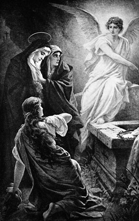 Framed He Is Risen By Plockhorst Angel Mary Print