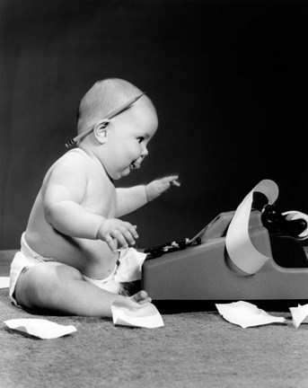 Framed 1960s Side View Of Chubby Baby Print