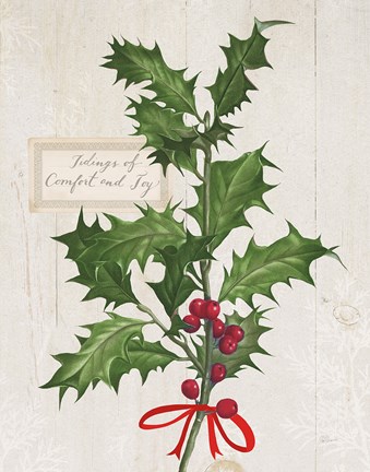 Framed Joyful Tidings VI on Wood Print