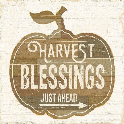 Framed Harvest Blessings Just Ahead Print