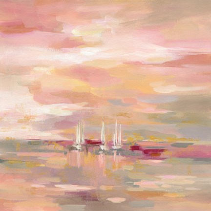 Framed Crimson Waves Print