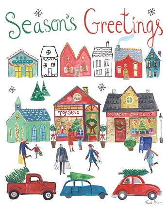 Framed Holiday Festivities I Print