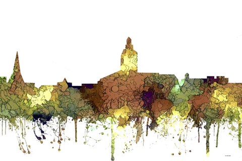 Framed Annapolis Maryland Skyline - Safari Buff Print