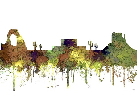 Framed Mesa Arizona Skyline - Safari Buff Print