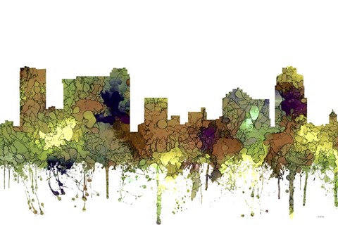 Framed St Petersburg Florida Skyline - Safari Buff Print