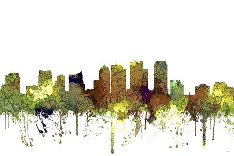 Framed Tampa Florida Skyline - Safaro Buff Print