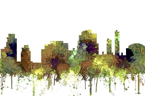 Framed Tempe Arizona Skyline - Safaro Buff Print