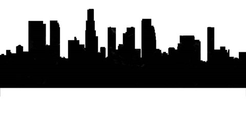 Framed Los Angeles - B&amp;W Print