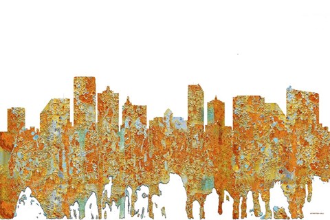 Framed Atlantic City NJ - Rust Print