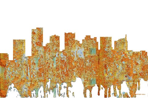 Framed Scottsdale Arizona Skyline - Rust Print