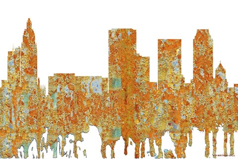 Framed Tulsa Oklahoma - Rust Print