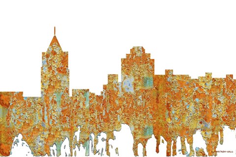 Framed Virginia Beach Virginia Skyline - Rust Print