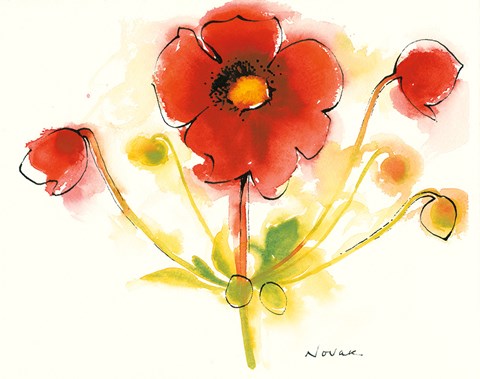 Framed Flores Rojas IV Print