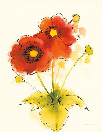 Framed Flores Rojas I Print
