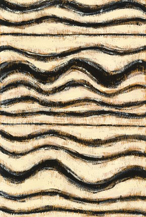 Framed Black and Gold Geometric I Print