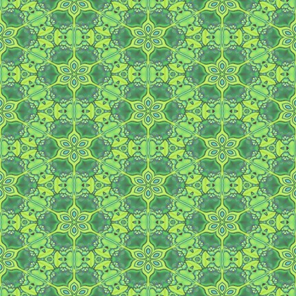 Framed Stained Glass Green Pattern Print