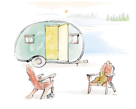 Framed Lakeside Days V Print