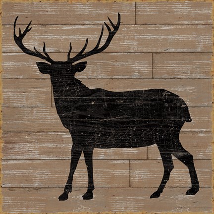 Framed Lake Lodge II Brown no Words Print