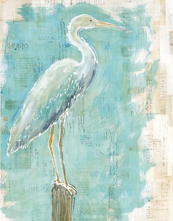 Framed Coastal Egret I Print